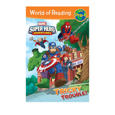 英文原版 World of Reading: Super Hero Adventures: Tricky Trouble!蜘蛛侠 分级绘本图画书 漫威阅读世界