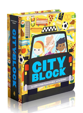 创意城市 CityBlock 镂空设计造型纸板书 Cut-out Book 英文原版儿童色彩趣味认知精装绘本 异型书 Alphablock创意字母同系列