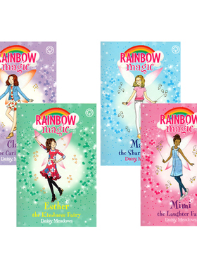 英文原版 The Rainbow Magic Series Friendship Fairies 彩虹魔法仙子 4册合售 儿童课外兴趣阅读 初级桥梁章节小说