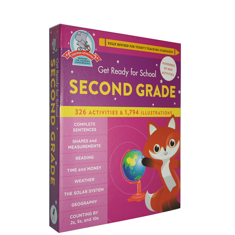 英文原版 Get Ready for School Second Grade 入学准备 2年级精装综合活动练习册 数学时间阅读等练习