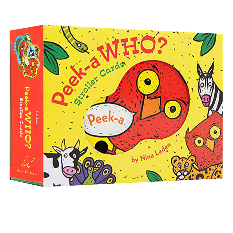 英文原版 Peek-a Who Stroller Cards 猜猜我是谁 躲猫猫卡片 礼品书  幼儿游戏玩具书 0-3岁宝宝的启蒙