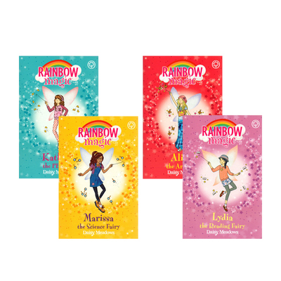 英文原版 The Rainbow Magic Series School Days Fairies 彩虹魔法仙子 4册合售 儿童课外兴趣阅读 初级桥梁章节小说