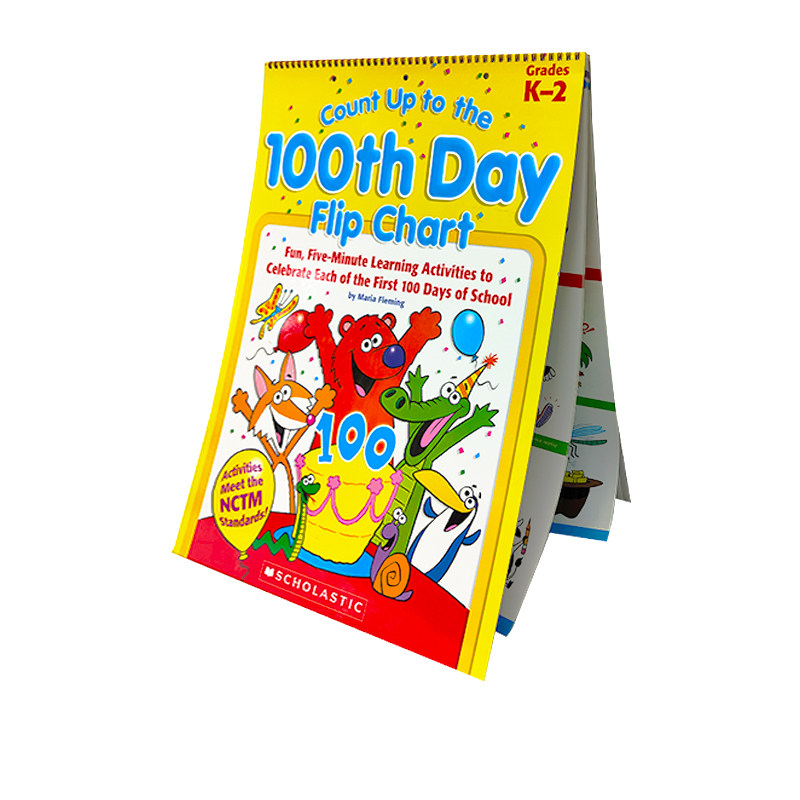 英文原版 count up to the 100th day flip chart k-2 学乐每日学教学