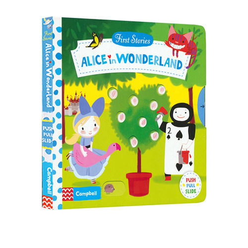 英文原版 First Stories系列 Alice in Wonderland 爱丽丝梦游仙境 经典童话系列纸板操作活动书 翻翻故事书亲子共读读物启蒙