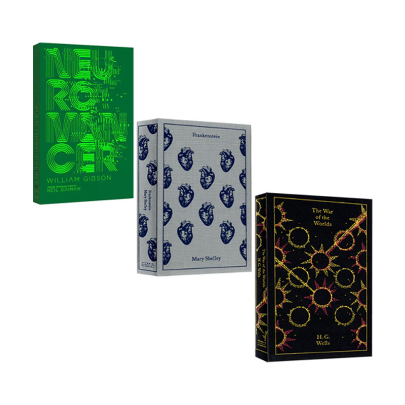 企鹅小布纹经典系列 科幻小说3册 名著文学 世界大战 科学怪人弗兰肯斯坦 神经漫游者 英文原版 Penguin Clothbound Classics