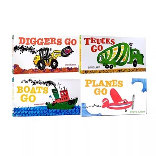 英文原版 Boats 史蒂夫莱特 Planes Trucks 儿童启蒙百科 Chronicle出品 纸板书4册 交通工具大书 Light Steve