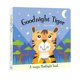 含胶片 晚安老虎 Book 英文原版 Goodnight 纸板书 Torch 益智玩具书 魔法手电筒 Magic 6岁 Tiger 透视绘本图画书