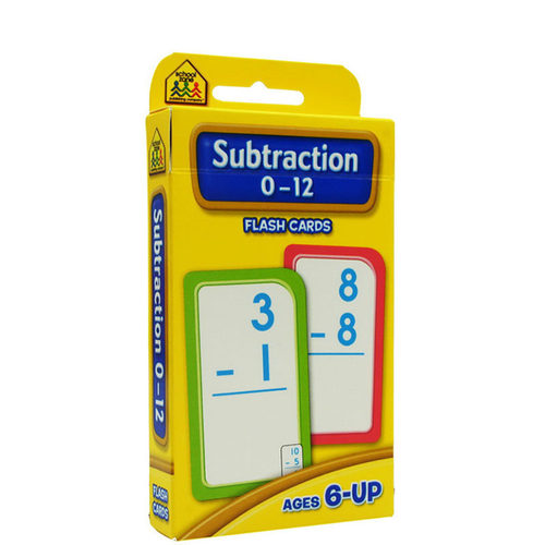 加减法0-12 School Zone Flash Cards Subtraction 0-12 英文原版 儿童早教入学准备 字卡闪卡 加减法
