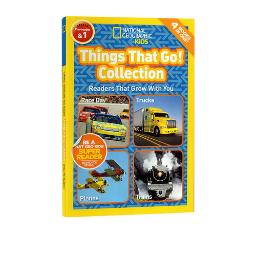 英文原版National Geographic Kids Readers Things That Go Collection 4个交通工具故事入门级 L1 美国国家地理儿童百科STEM课程