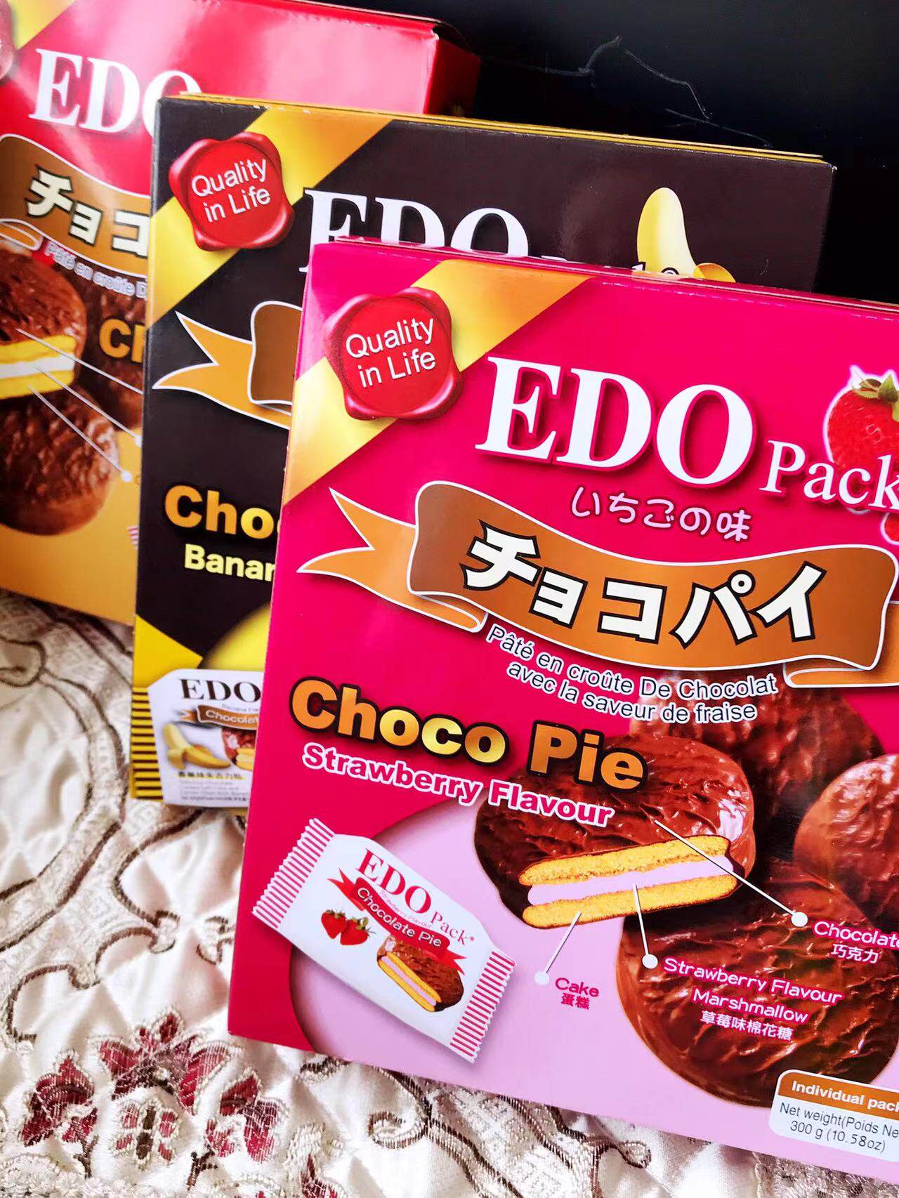 chocolate巧克力夹心饼干夹心饼草莓饼巧克力派choco pie300g韩国