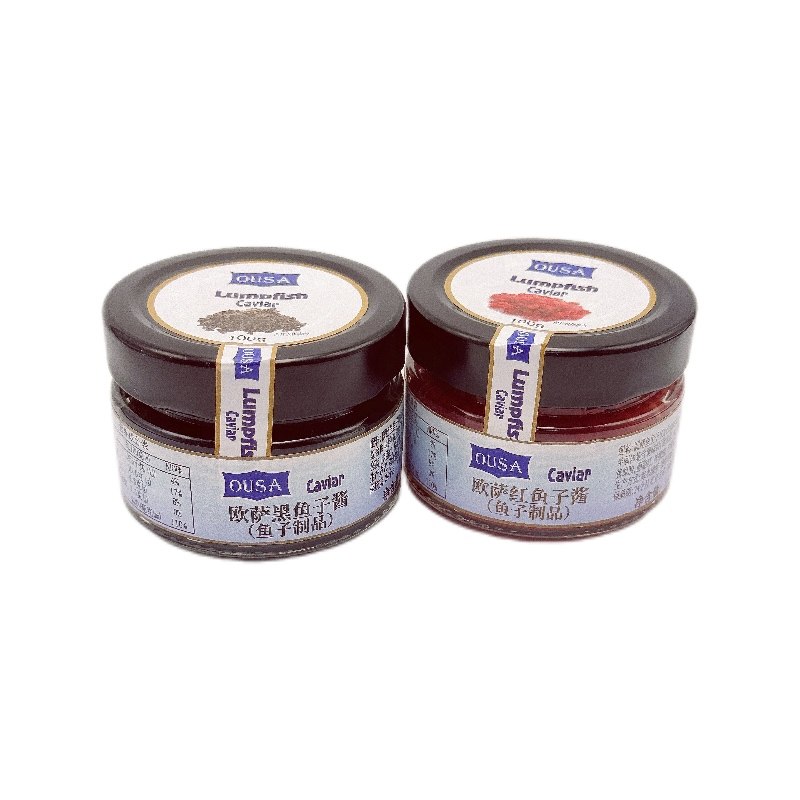 Caviar 100G鱼籽酱罐头即食红黑鱼子酱瓶装鱼罐头瑞典原装进口