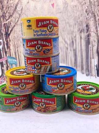 Tuna Flakes inSun flower SeedOil葵花籽油浸金枪鱼片吞拿鱼泰国