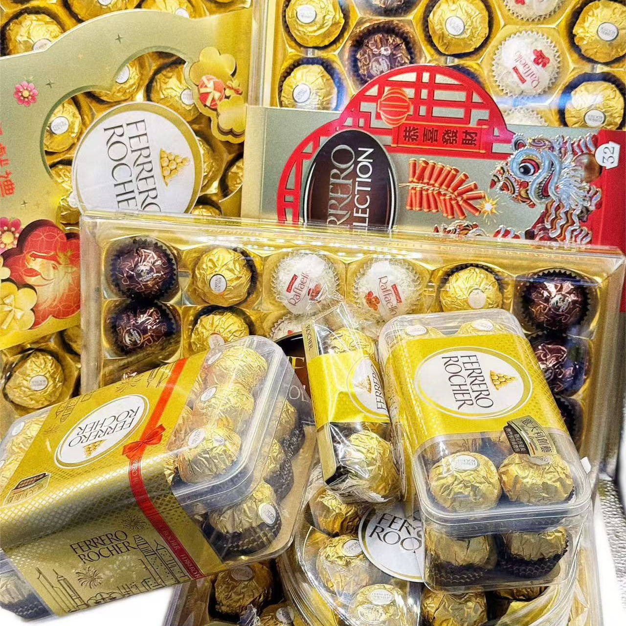 FERRERO ROCHER粒装巧克力豆榛子巧克力金沙榛子夹心意大利巧克力