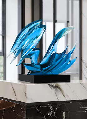 抽象装饰品轻奢摆件透明树脂