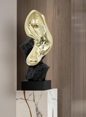 玻璃钢石头雕塑玄关摆件