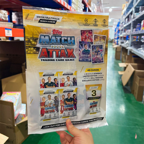 正版授权2025-26 Topps 欧冠 Match Attax 巨量包球星卡周边收藏