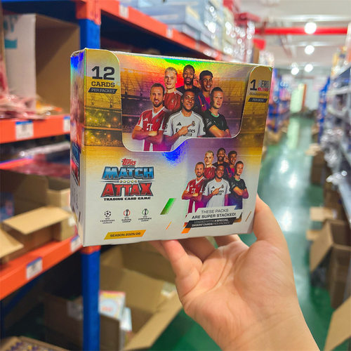 正版授权2025-26 Topps 欧冠 Match Attax补充包12张入球星卡周边