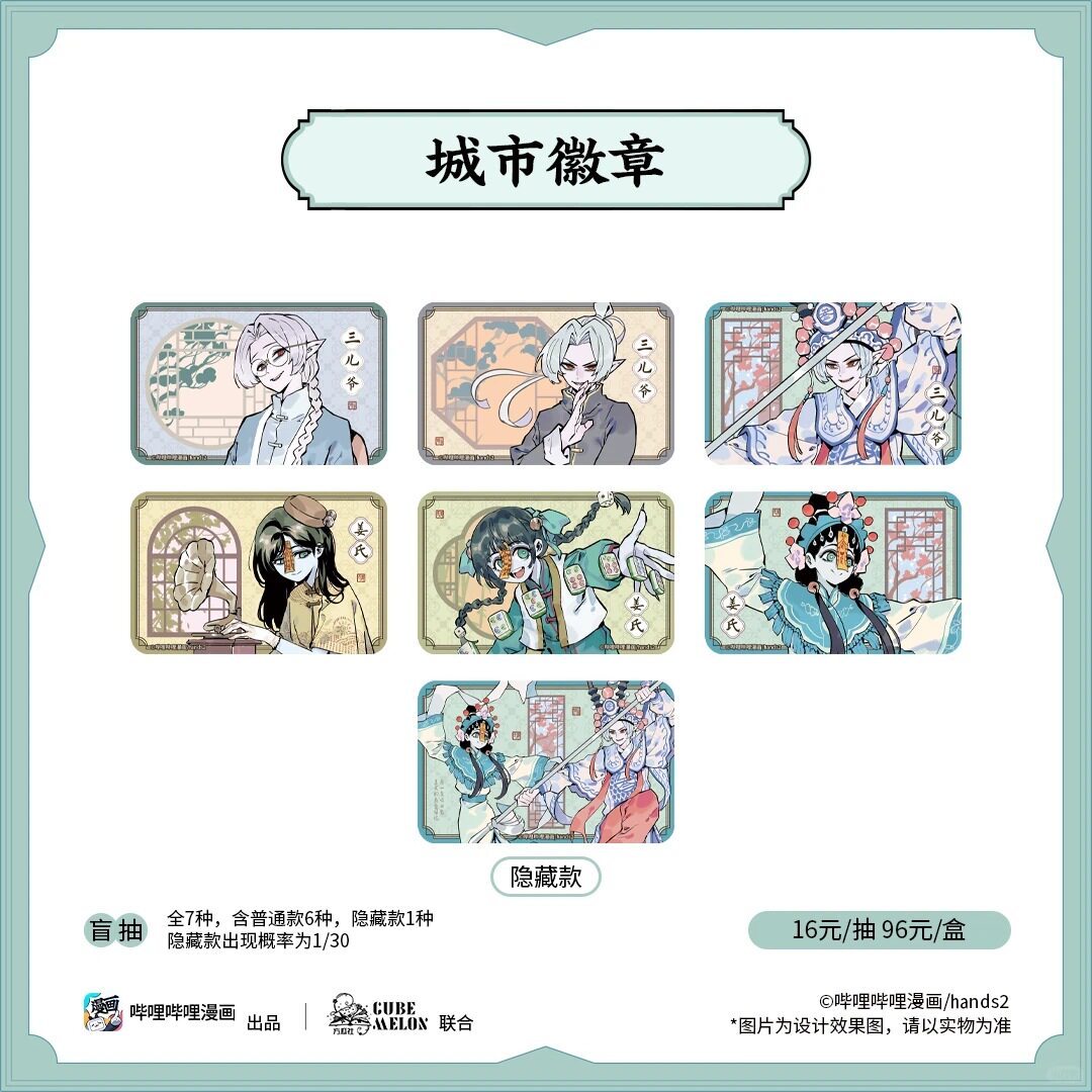 正版授权《老BJ吸血鬼》城市系列徽章盲袋二次元周边谷子吧唧