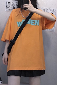 夏季新款现货中性女装潮宽松印花圆领短袖T恤男女G617p28图片