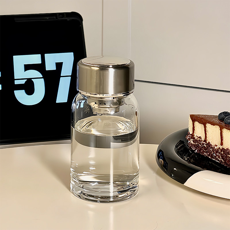 小玻璃杯女生高颜值耐高温高硼硅便携咖啡杯带茶隔夏天透明水杯子,餐饮具,玻璃杯,淘宝优惠券,粉丝福利购,淘宝优惠卷