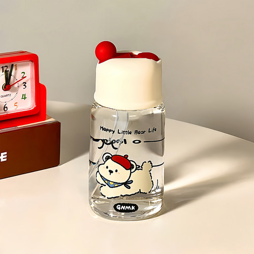 迷你口袋杯女生高颜值吸管玻璃杯