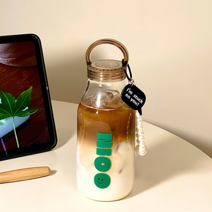 高硼硅玻璃杯女高颜值办公室咖啡水杯外出便携泡茶牛奶杯子耐高温