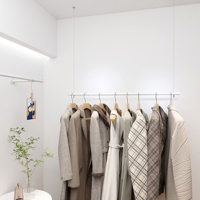 服装店烤漆黑白色钢丝吊架