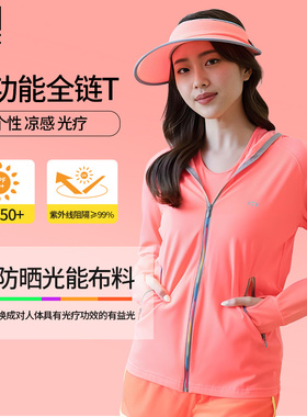 HOII/后益明星同款防晒衣彩虹拉链女夏季紫外线冰感透气运动速干