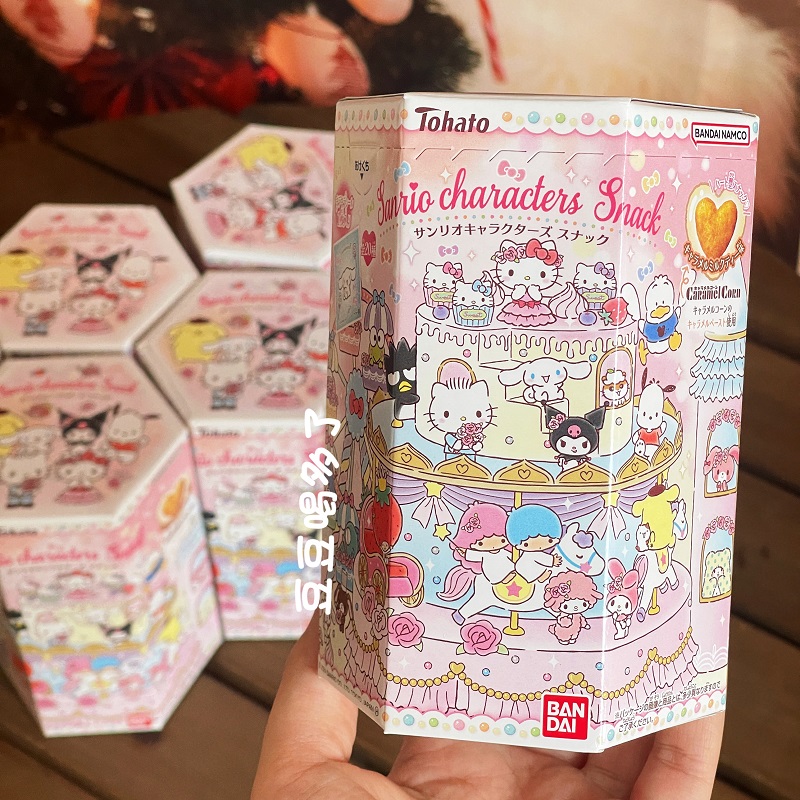 现货 日本Tohato桃哈多×三丽鸥心形焦糖奶茶味饼干零食含贴纸18g