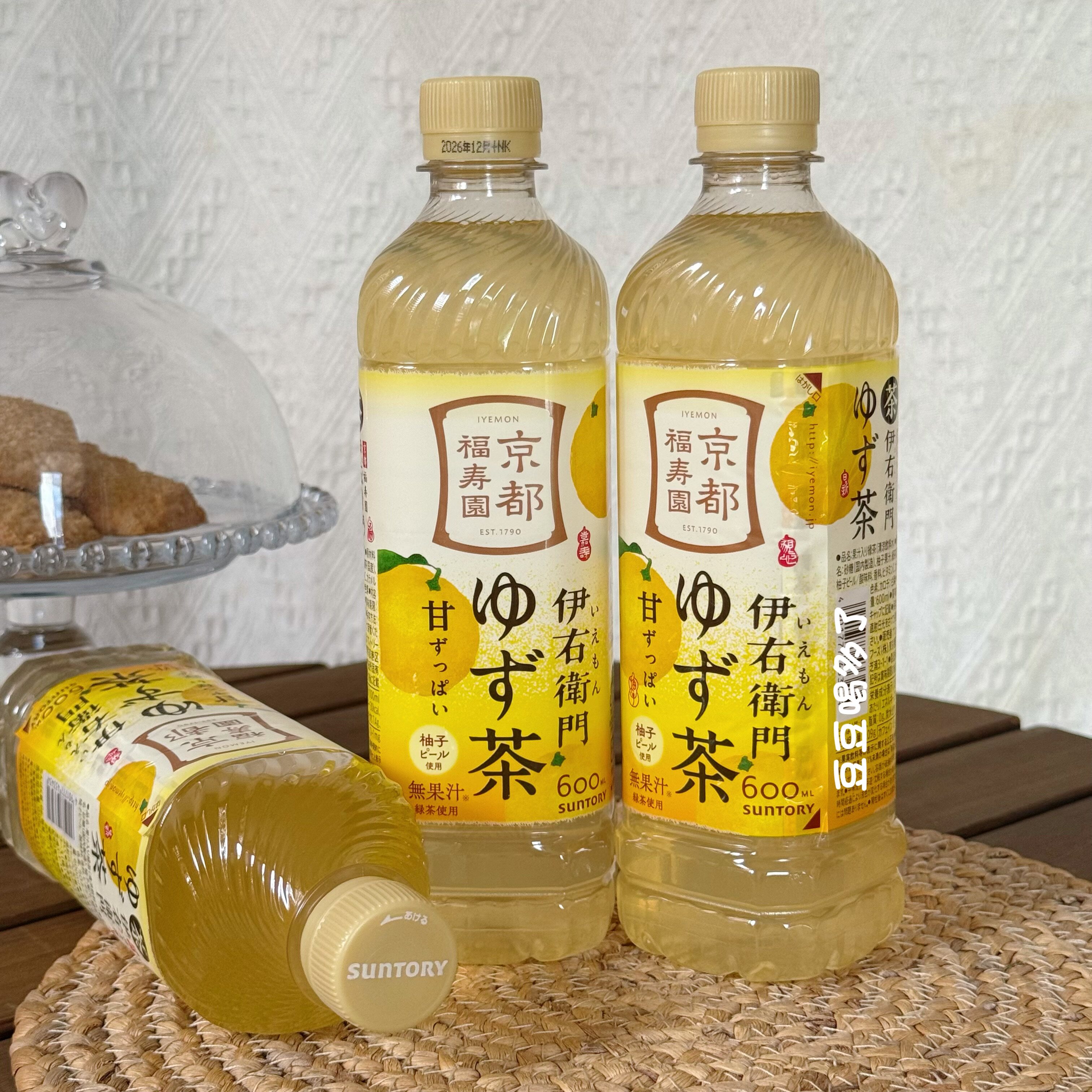 现货日本三得利Suntory伊右卫门京都柚子茶清爽低糖解腻饮料600ml