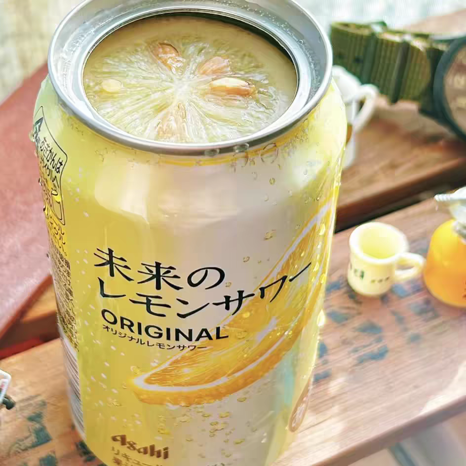 现货日本朝日Asahi未来柠檬果酒一整片柠檬片全开盖甘口辛口沙瓦
