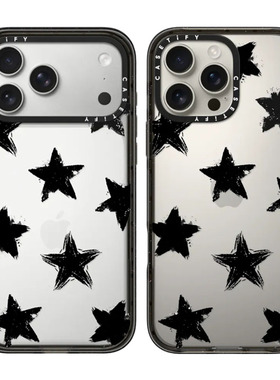 现货CASETiFY正品黑色五角星适用苹果iPhone16/17 Pro Max防摔手机壳14/13时尚17 air高级15小众艺术家保护套