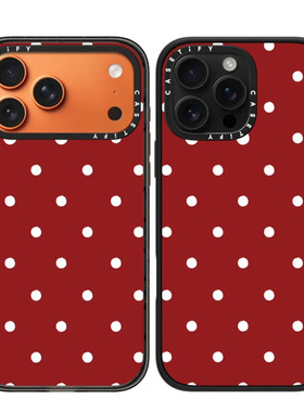 现货CASETiFY正品红色经典圆点适用苹果iPhone16/17 Pro Max防摔手机壳时尚15/14/13轻奢风air高级艺术保护套