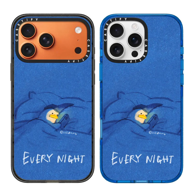 CASETiFY熬夜鸭子趣味蓝底手机壳