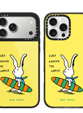 现货CASETiFY正品冲浪开始了适用苹果iPhone16/17 Pro Max防摔手机壳高级15/14/13艺术家ins风黄色底13保护套