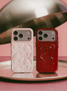现货CASETiFY正品立体蓬蓬蝴蝶结点缀泡芙适用苹果iPhone17 pro max浪漫唯美手机壳甜美16pm洋气高级感保护套