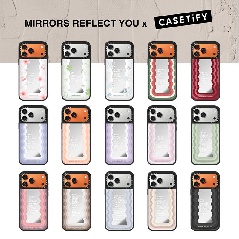 现货casetify网红波浪纹励志语录适用苹果16镜面15艺术家保护套防摔iPhone17 pro max磁吸14/13/17air手机壳