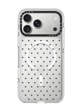 现货CASETiFY正品黑色波尔卡心形适用苹果iPhone16/17 Pro Max防摔手机壳高端15/14/13艺术air简约文艺保护套