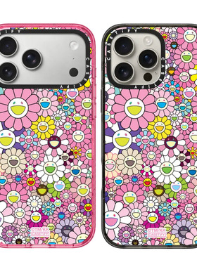 现货CASETiFY正品联名村上隆适用苹果iPhone17pro max花朵绽放手机壳限量16/15/14卡通17air粉色太阳花保护套