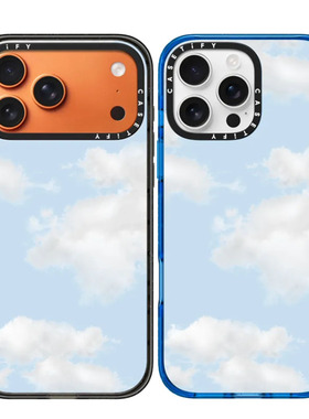 现货CASETiFY正品云朵蓝色我等待适用苹果iPhone16/17 Pro Max防摔手机壳时尚15/14/13轻奢air清新简约保护套