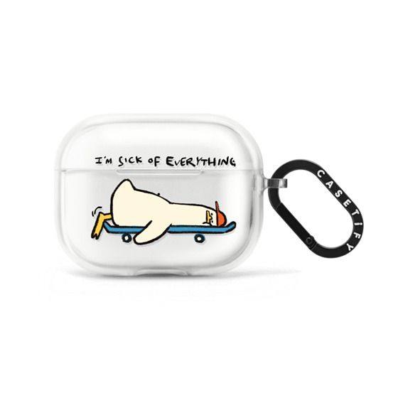滑板鸭casetify正品适用苹果Airpods Pro 2代无线蓝牙耳机保护套Airpods 3/4代卡通可爱小鸭子软萌ins网红壳