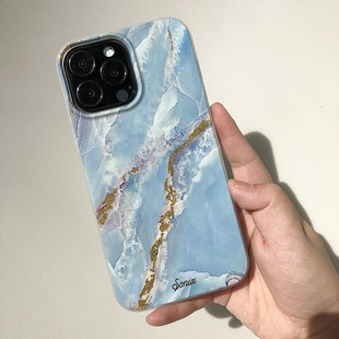 SONIX冰蓝大理石纹适用苹果iPhone14pro max小清新手机壳13磁吸套
