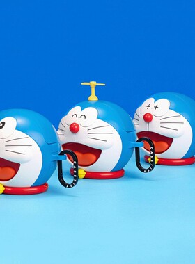 哆啦A梦联名CASETiFY珍藏版立体可爱机器猫无线蓝牙耳机套适用苹果Aiprods Pro2代卡通蓝色奇妙世界叮当猫套