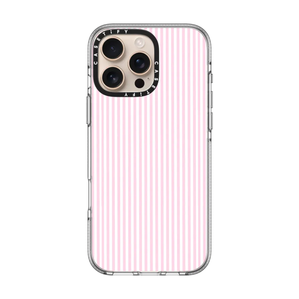 现货正品CASETiFY极简粉白条纹适用苹果iPhone 16 pro max磁吸高端手机壳小清新15/14/13少女心唯美保护套16e