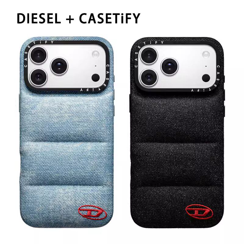 现货CASETiFY联名正品DIESEL牛仔丹宁泡芙壳适用苹果iPhone17 Pro Max防摔手机壳创意时尚限量16pm潮流怀旧套