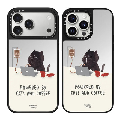 现货CASETIFY正品续命的小猫和咖啡适用苹果iPhone16/17 Pro Max防摔手机壳创意14高端air轻奢15工作猫套子