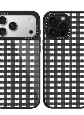 现货CASETiFY正品黑色爱心格纹适用苹果iPhone16/17 Pro Max防摔手机壳时尚15/14/13轻奢air高级轻奢风保护套