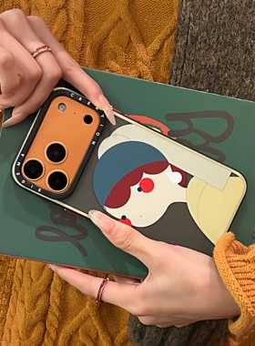 SIGEMACreation艺术家联名珍珠女孩适用苹果17pro max高级感防摔手机壳小众奢华少女心磁吸磨砂ins网红保护套