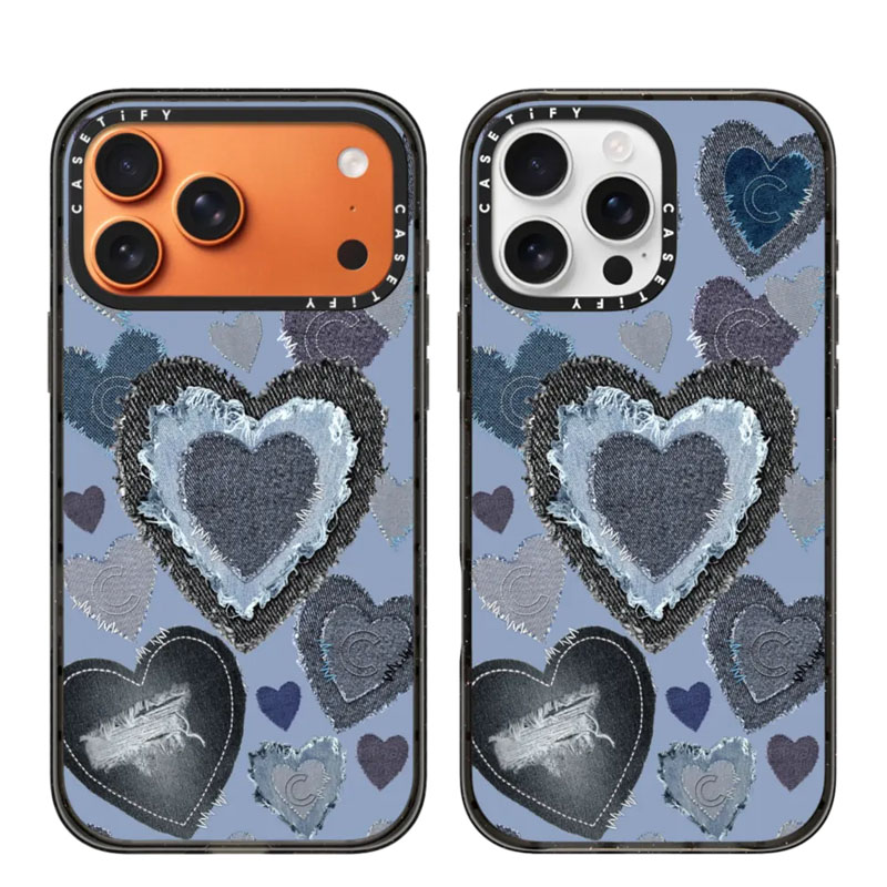 CASETiFY牛仔爱心贴布复古手机壳