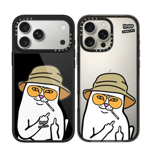 现货CASETiFY联名RIPNDIP中指猫S汤普森适用苹果iPhone17pro max防摔手机壳16/15/14个性17air保护套
